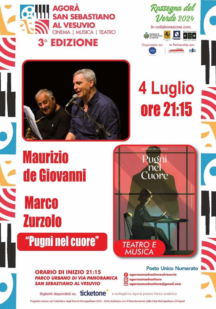 Locandina-4-luglio All'Agora di San Sebastiano al Vesuvio la prima di 'Pugni nel cuore' di De Giovanni e Zurzolo