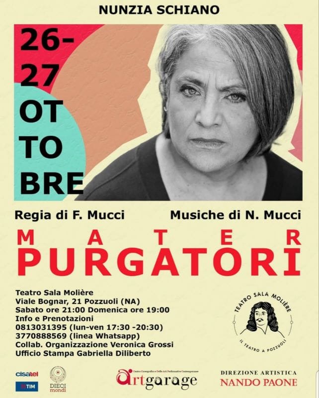 Locandina-Nunzia-Schiano-low Sold Out al Teatro Sala Molière di Pozzuoli per Nunzia Schiano in “Mater Purgatori”