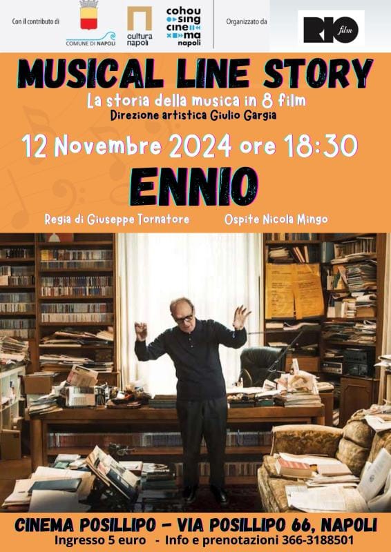 Locandina-Ennio-al-Musical-Line-Story-low Musical Line Story al Cinema Posillipo: omaggio a Ennio Morricone con Nicola Mingo